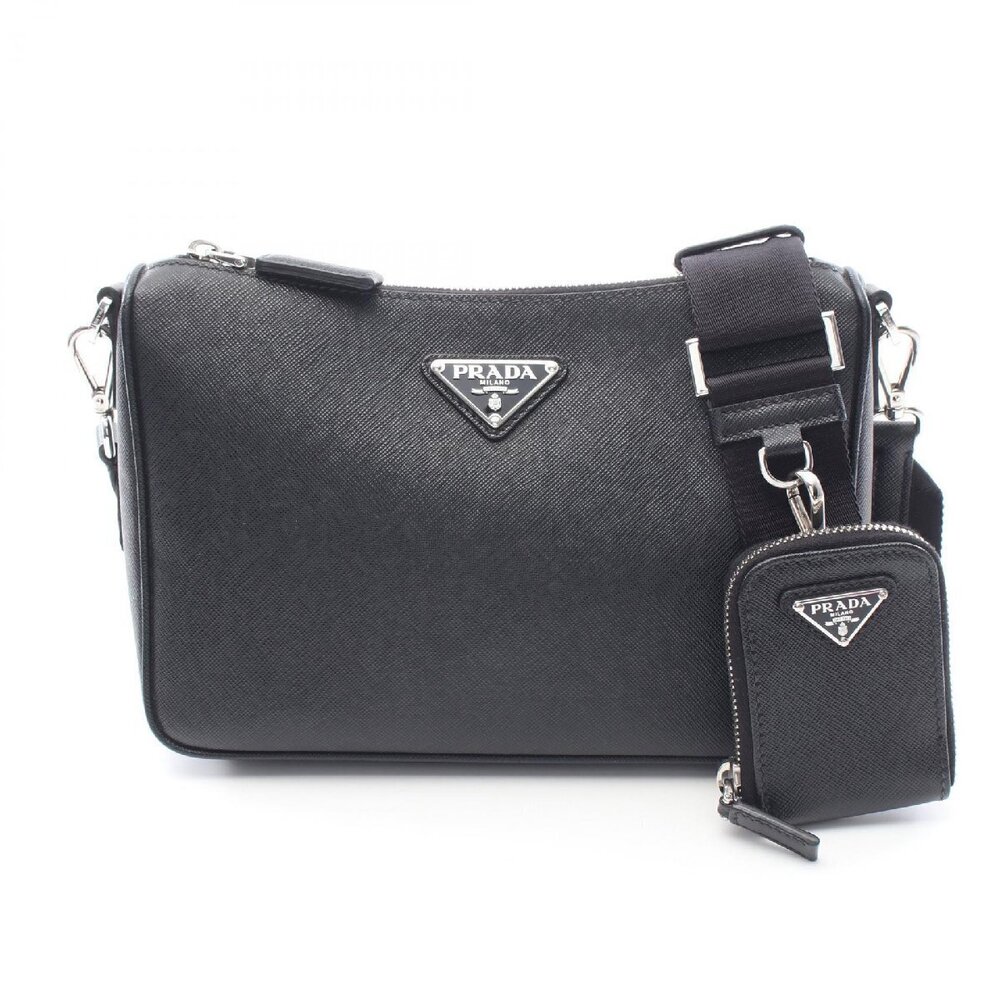 Prada SAFFIANO TRAVEL Beige Leather Shoulder Bag Me